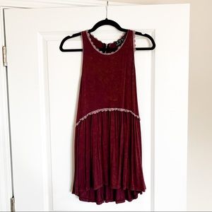 Maroon Distressed Tank